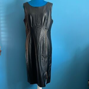 Faux Leather Dress (New) - L